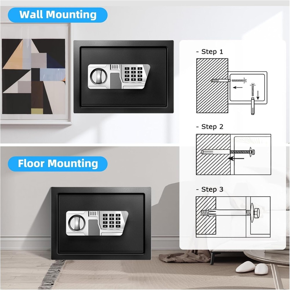 1.5 Cu Ft Small Fireproof Safe Box For Home Documents with Type-C External Po...
