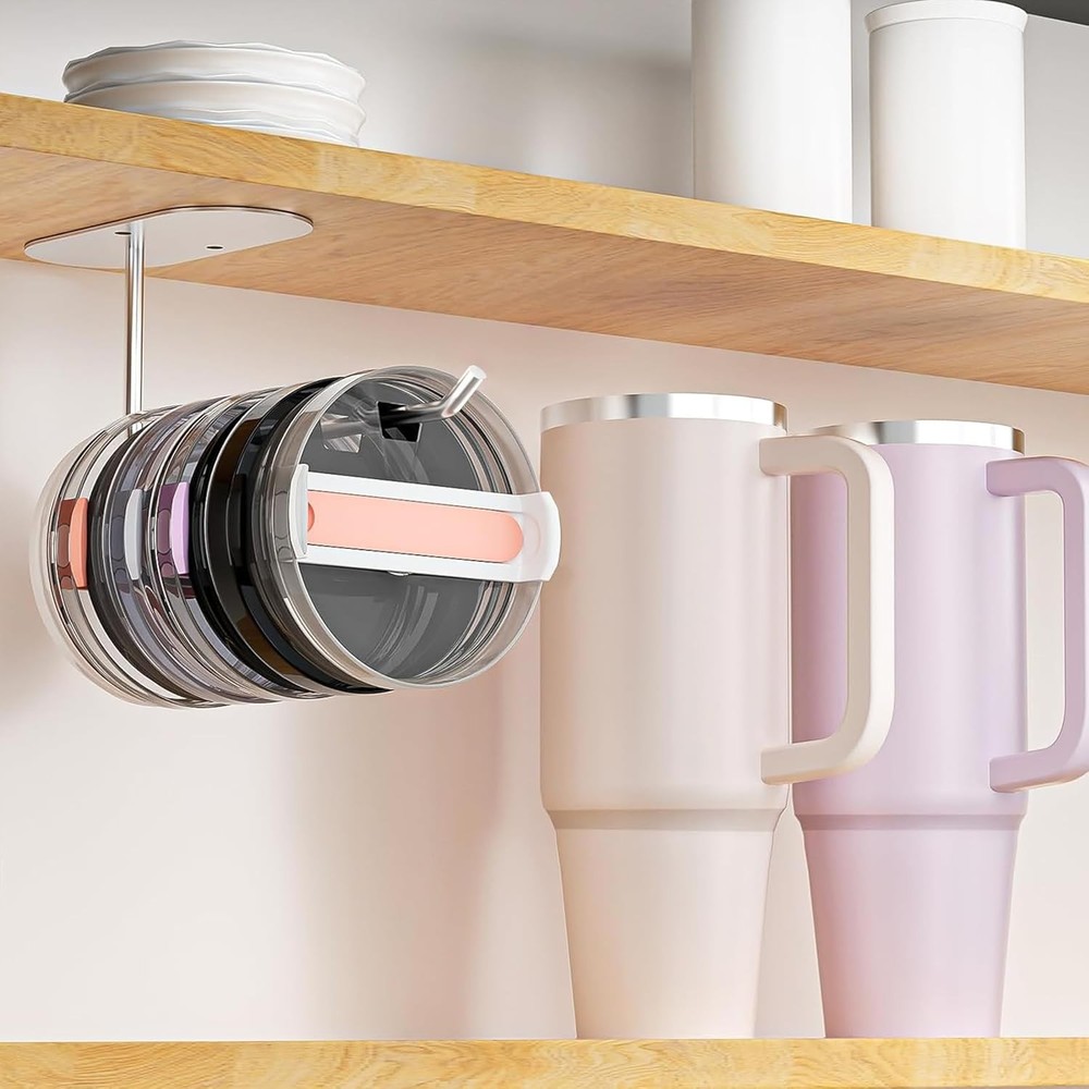 2 Pack Tumbler Lid Organizer, Space Saving Cup Lid Organizer for Yeti/Stanley/Si