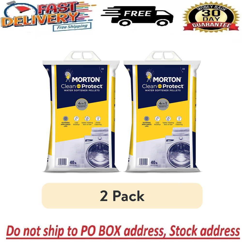 Morton Salt Clean and Protect Water Softener Salt Pellets, 40 lb. Bag ( 2 PACK )