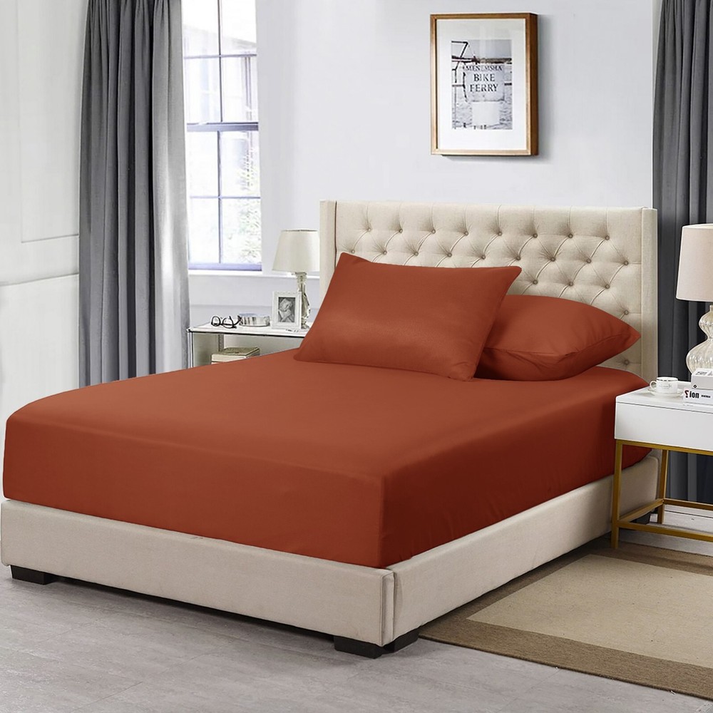 1800 Deep Pocket Fitted Sheet Queen King Fully Elastic Fitted Sheets Bed Sheets