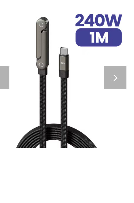 240W 2-in-1 USB-C Fast Charging Cable with Foldable Desktop Stand – Type-C Data