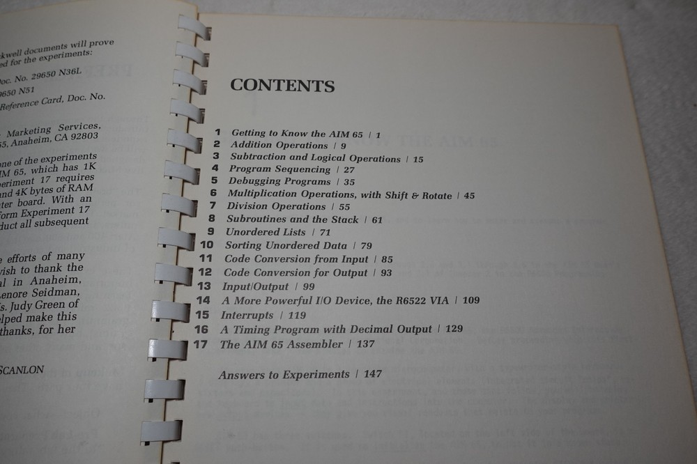 AIM 65 Laboratory Manual Study Guide Leo J. Scanlon Computer 1981 Publication