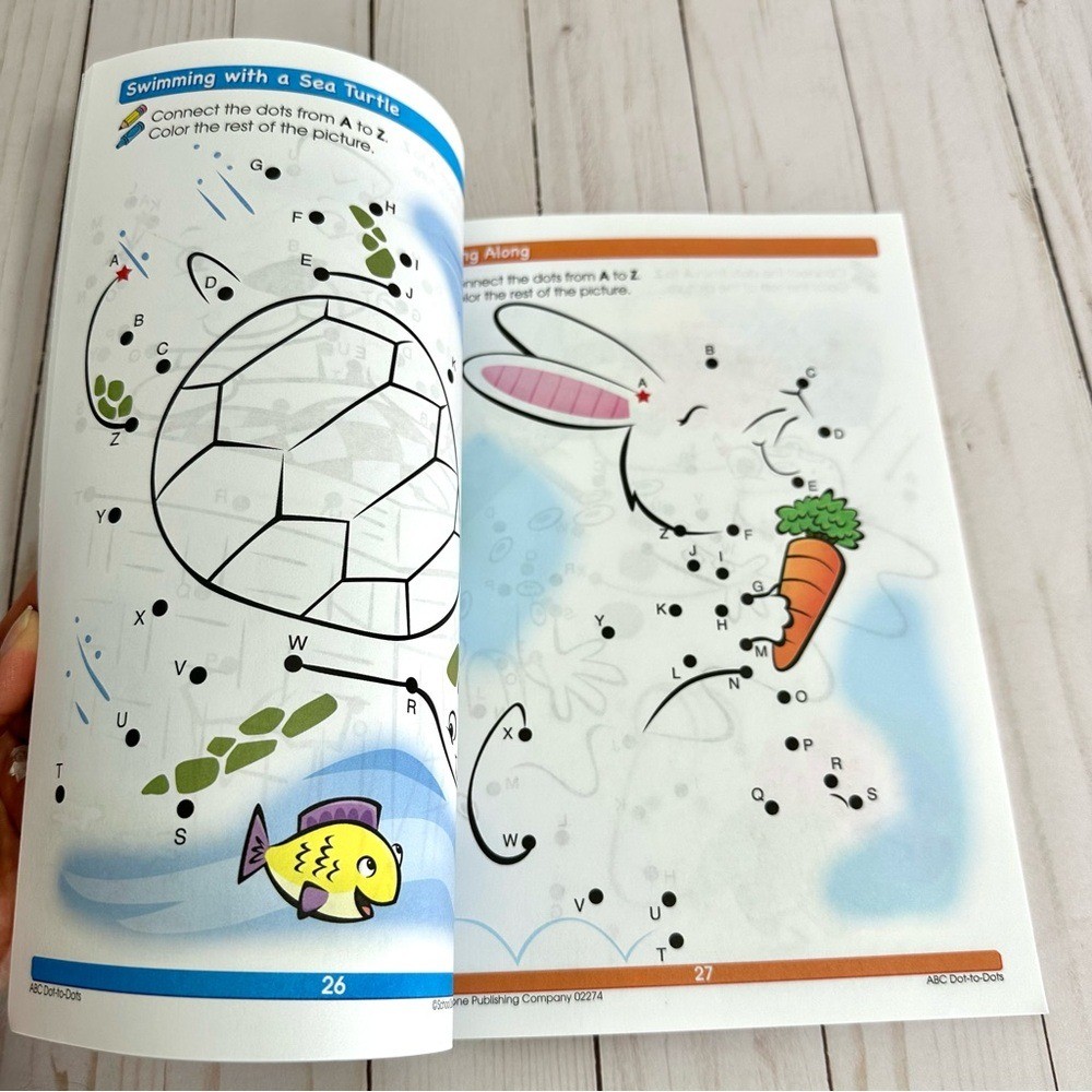 Bundle of 2 Kids Pre-K Learning Workbooks Math Basic Concepts & ABC Dot-To-Dots