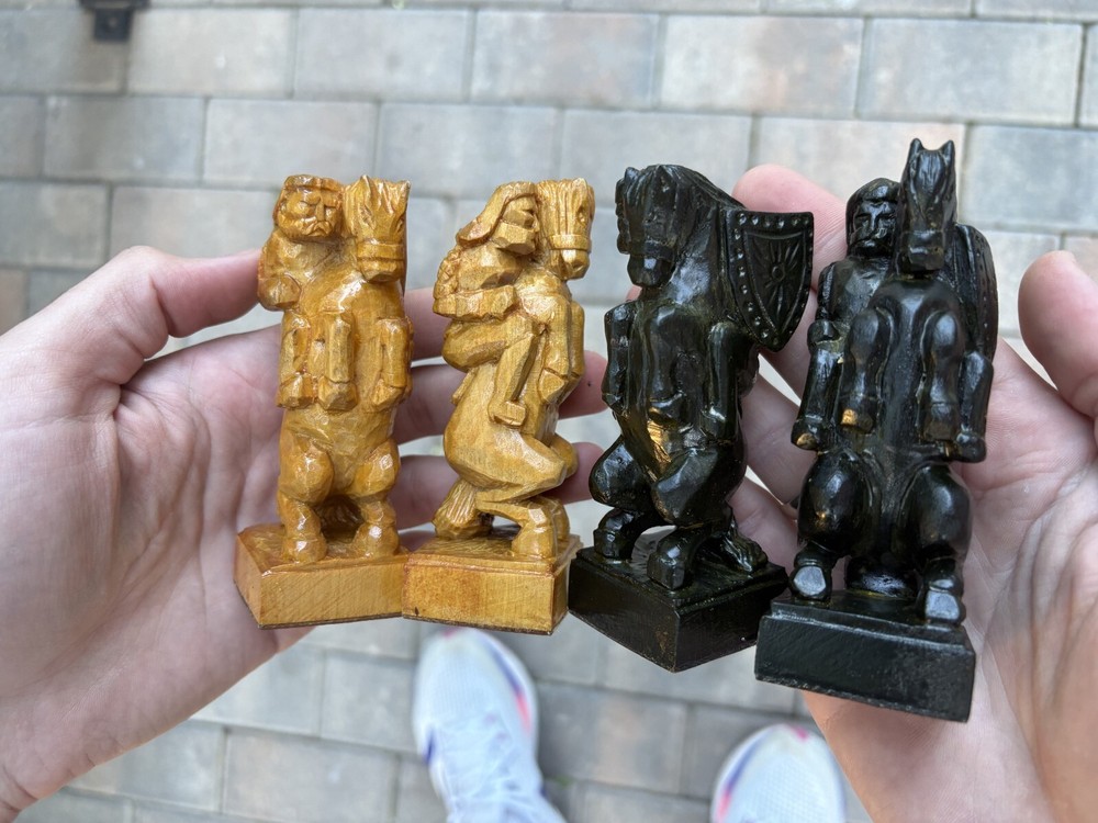 USSR Soviet Vintage Wooden Chess Set . Rare.