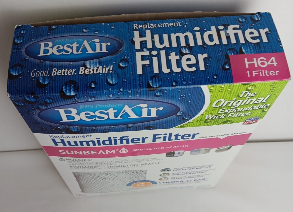 BestAir H64 Humidifier Replacement Filter Chlora-Clear 1 Filter New Open Box