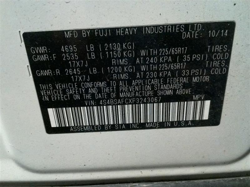 Camera/Projector Front Camera Windshield Mounted Fits 15 LEGACY 10233717