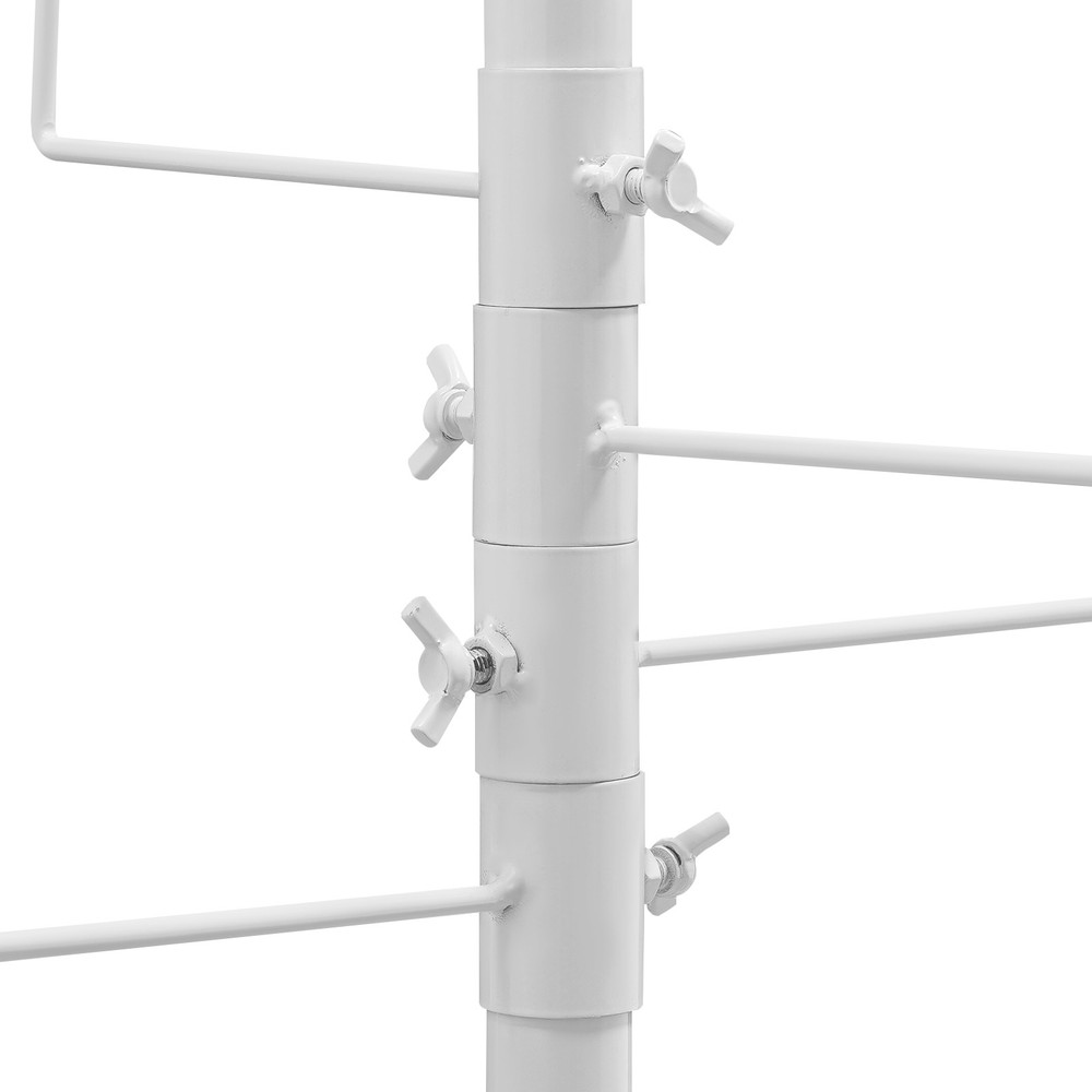 Large Capacity Hat Rack White Metal Mobile Hat Storage Display Stand 5 Wheels