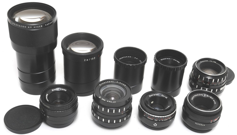 @ Lot of 9 x lenses mixed Pentacon Meyer Goerlitz NOTTESTED