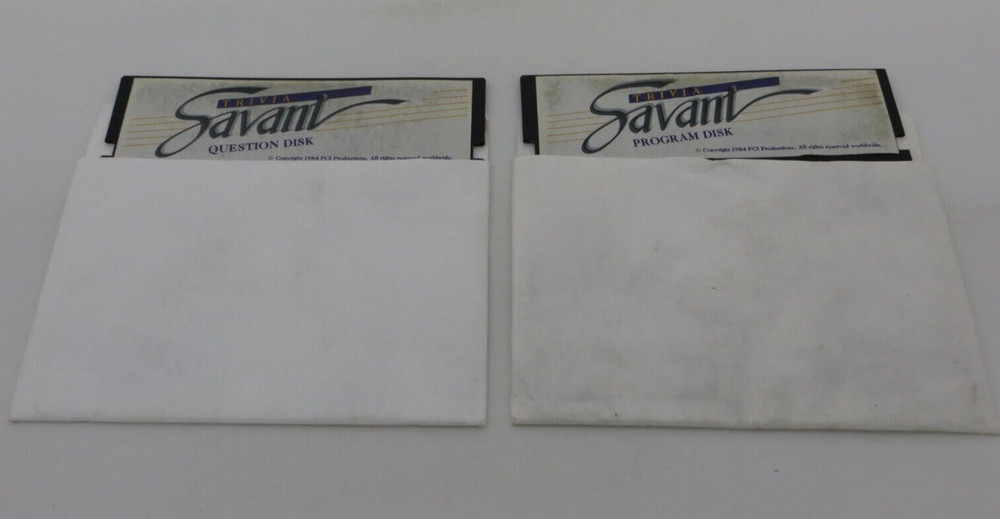 1984 TRIVIA SAVANT 5.25 Floppy Disks computer game program & questions