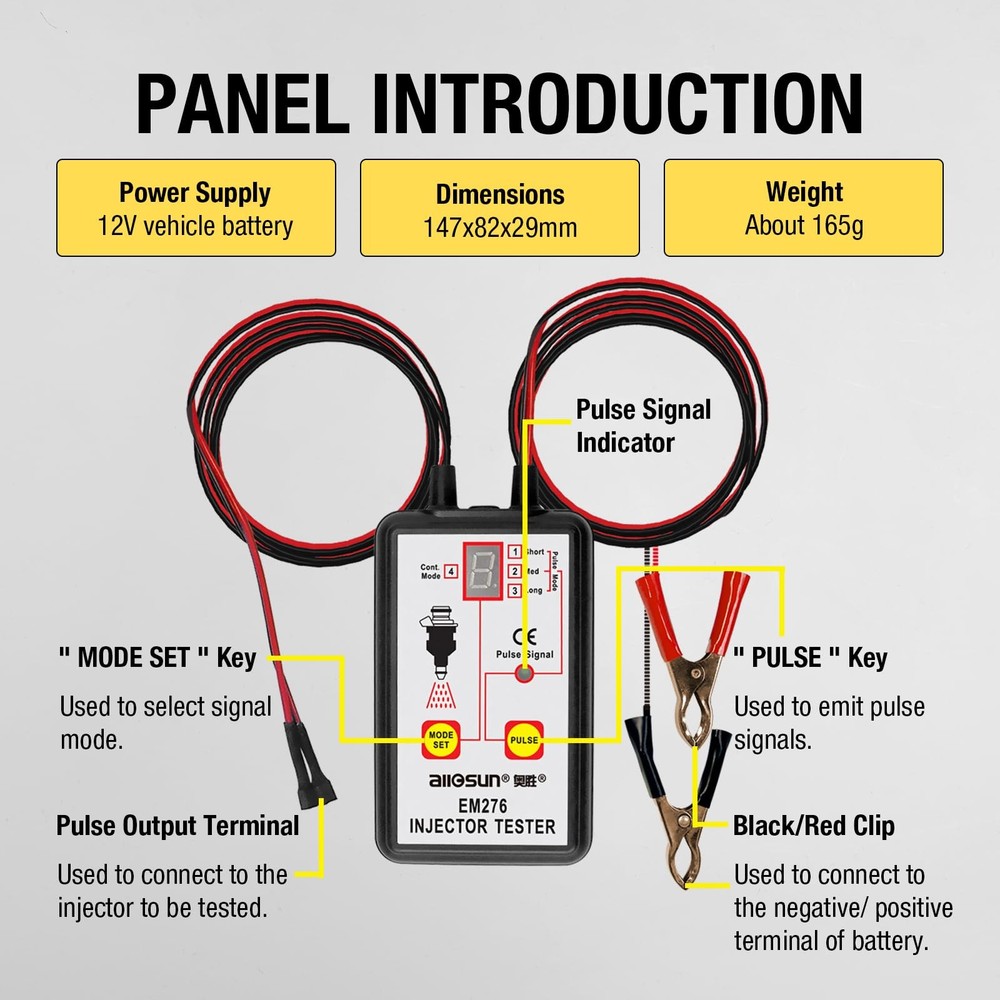 EM276SET Fuel Injector Tester & Adapter DIY +