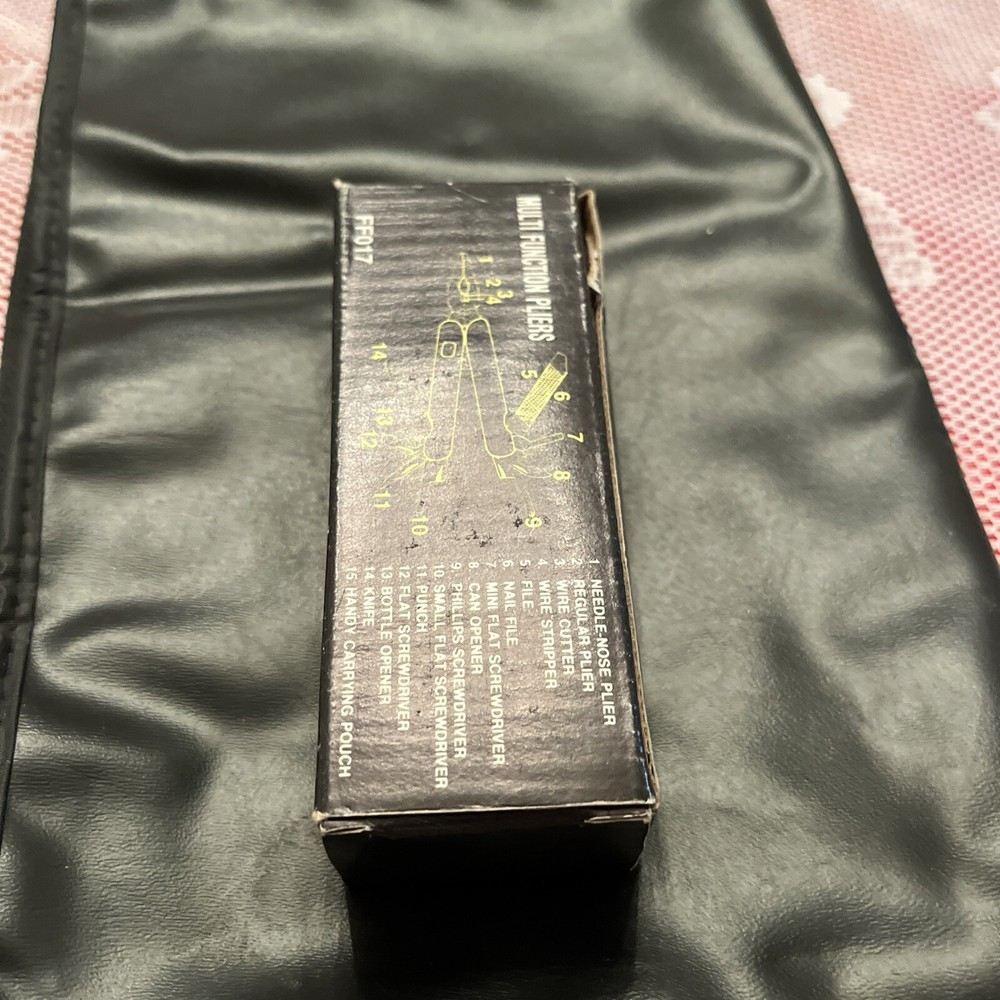 Multi Tool 8 Blade Pocket Knife Red Handle Black Sheath NIB