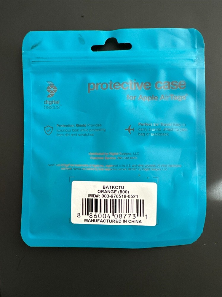 NEW ~ Digital Basics Keychain Protective Case for Apple AirTag - Orange