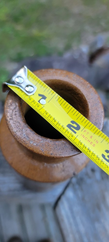 2 Different Size Brown Glazed Blacking Pots