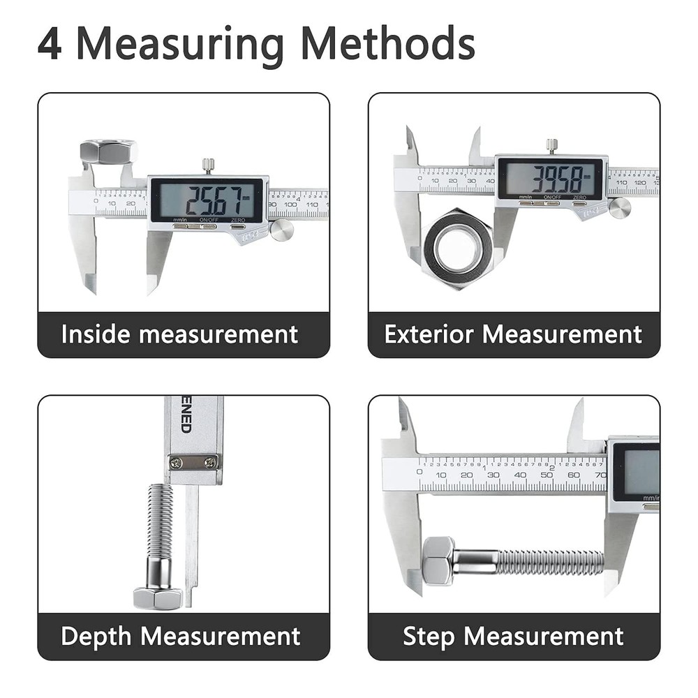 Precision 6 Inch Electronic Digital Vernier Caliper with Extra-Large LCD