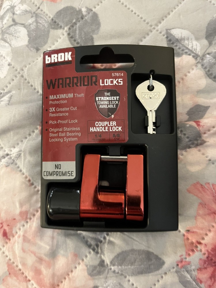 bROK Warrior Coupler Handle Trailer Lock ¼” Pin ⅝” Span Pick Proof