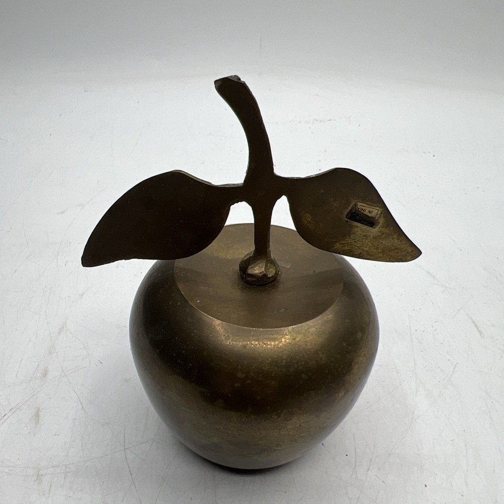 Vintage Solid Brass Apple Bell - India 4.5” With Patina