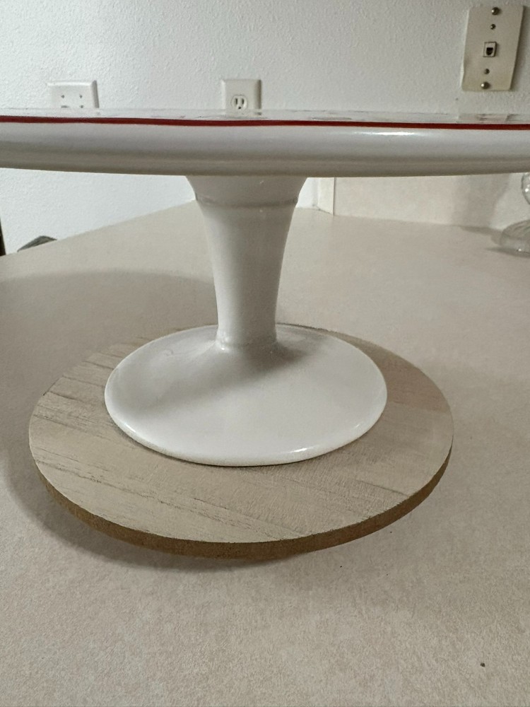 Pottery Barn forest Gnome cake stand