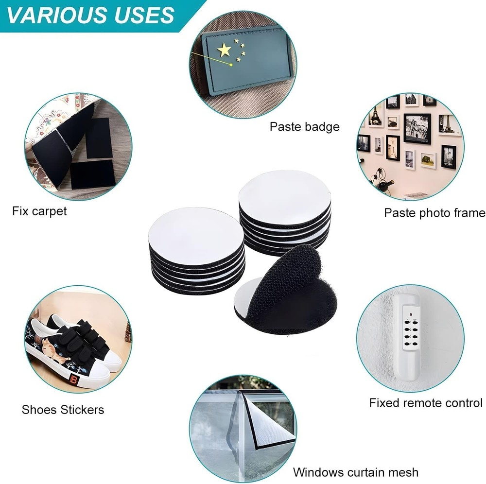 12PCS Industrial-Strength Hook and Loop Fasteners - Double Sided Sticky Tapes...