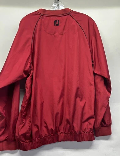 FootJoy Mens Medium Red V-Neck Pullover Golf Jacket (A3)