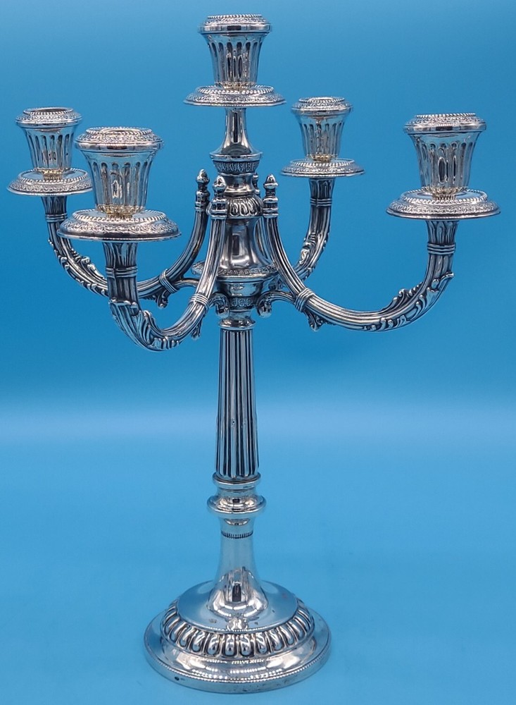 ITALIAN SILVER 5 LIGHT CANDELABRA