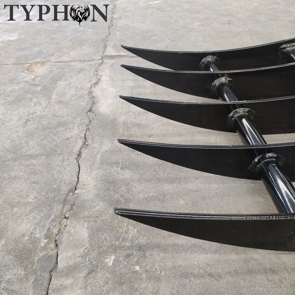 Mini Excavator Attachment TYPHON Rake for Grading, Leveling, Loosening, Removing