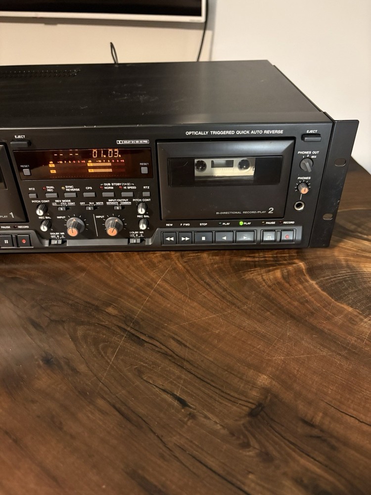 TASCAM Model 322 Professional Dual Cassette Deck Tested, Working Order