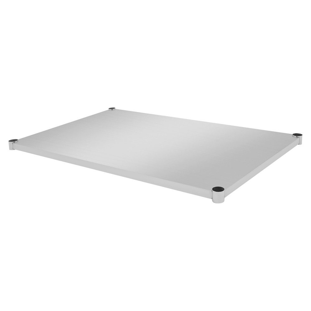 Silver Rectangular Stainless Steel Table Adjustable Lower Shelf for Work Tables
