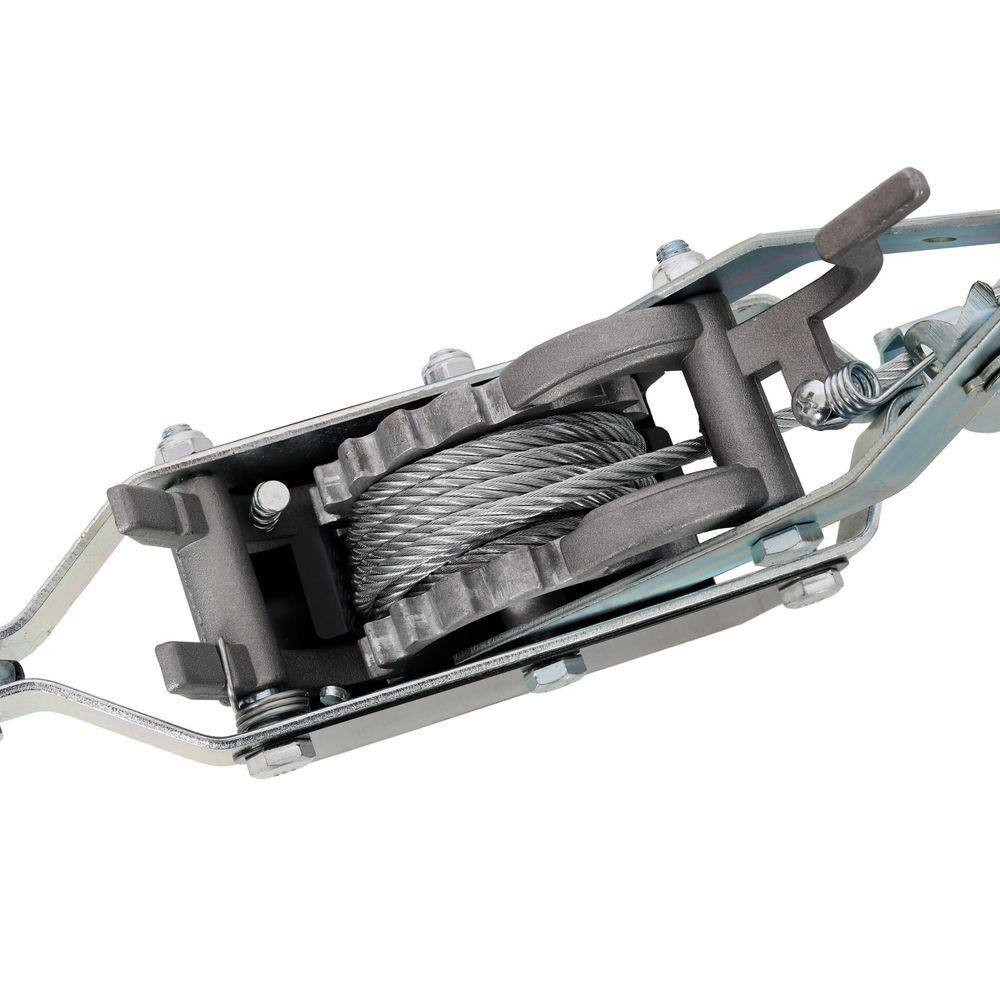 Silver Steel 2 T Double Gears Ratchet System Hand Winch Puller with 3 Hooks and