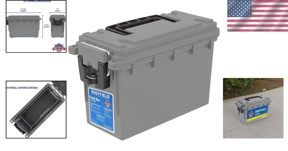 Ammo Storage Box - Gray, 1-Pack, Water Resistant