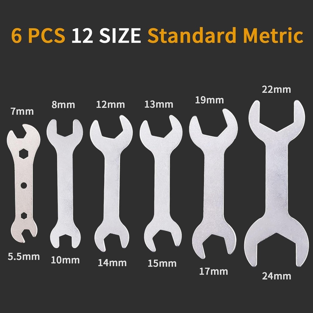 6 PCS Ultra Thin Galvanizing Double Headed Wrench Set - Open-End Mini Wrench ...