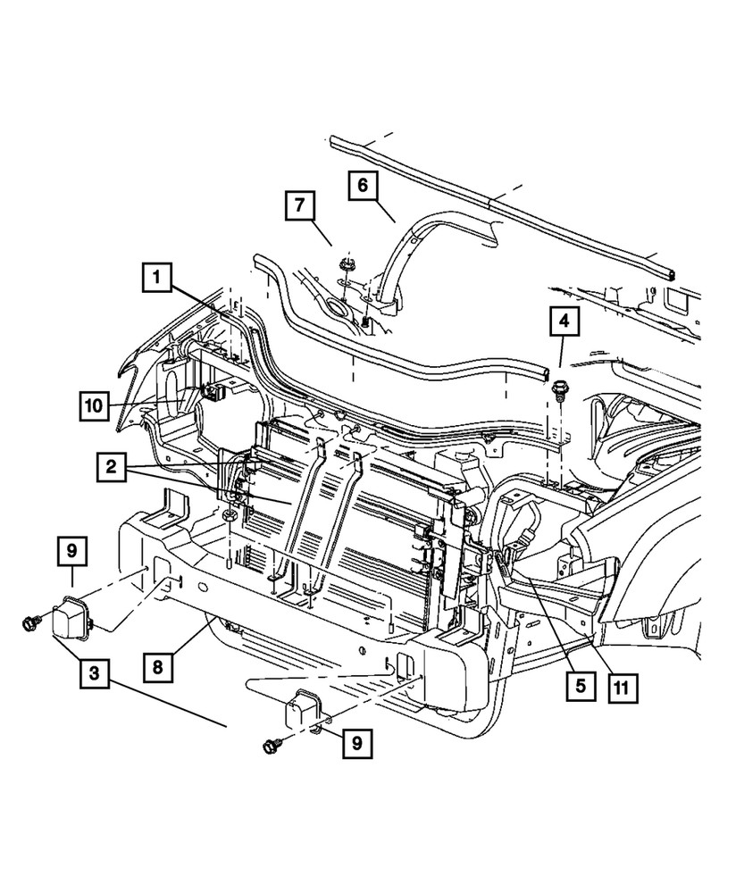 Genuine Mopar Headlamp Bracket Left 68019041AA