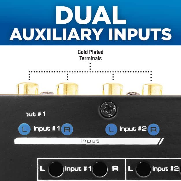 7-Band XEQ7 Graphic Equalizer with Front 3.5mm Aux Input, Dual RCA Inputs, Su...