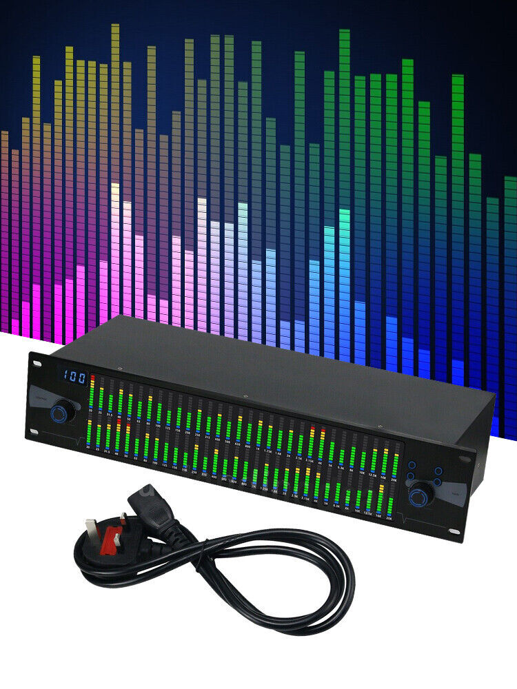 Professional Graphic Equalizer Digital Equalizer Dual 31-Band Spectrum Display.