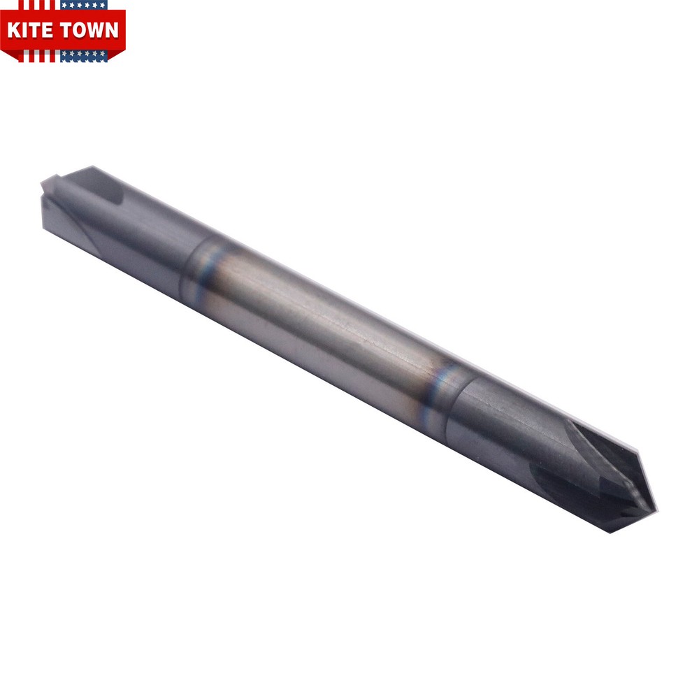 1/4" 4 Flute 90 Degree Solid Carbide Chamfer Mill - Double End - AlTiN Coated