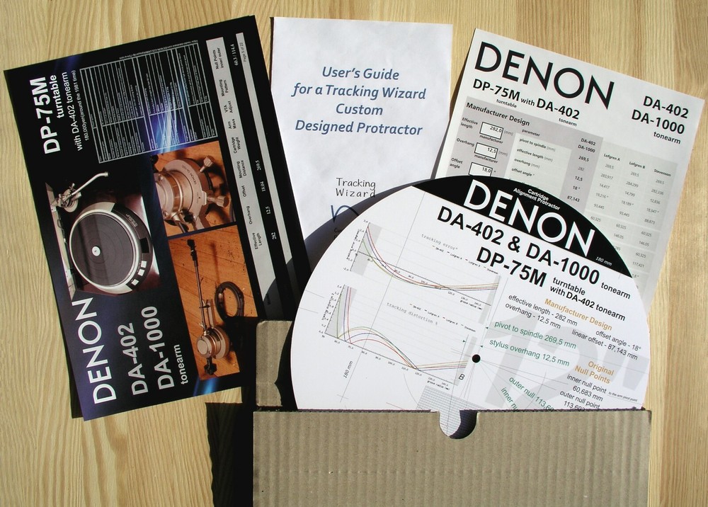 Denon DP-75M & DA-402/1000 Custom Designed Tonearm Stylus Alignment Protractor