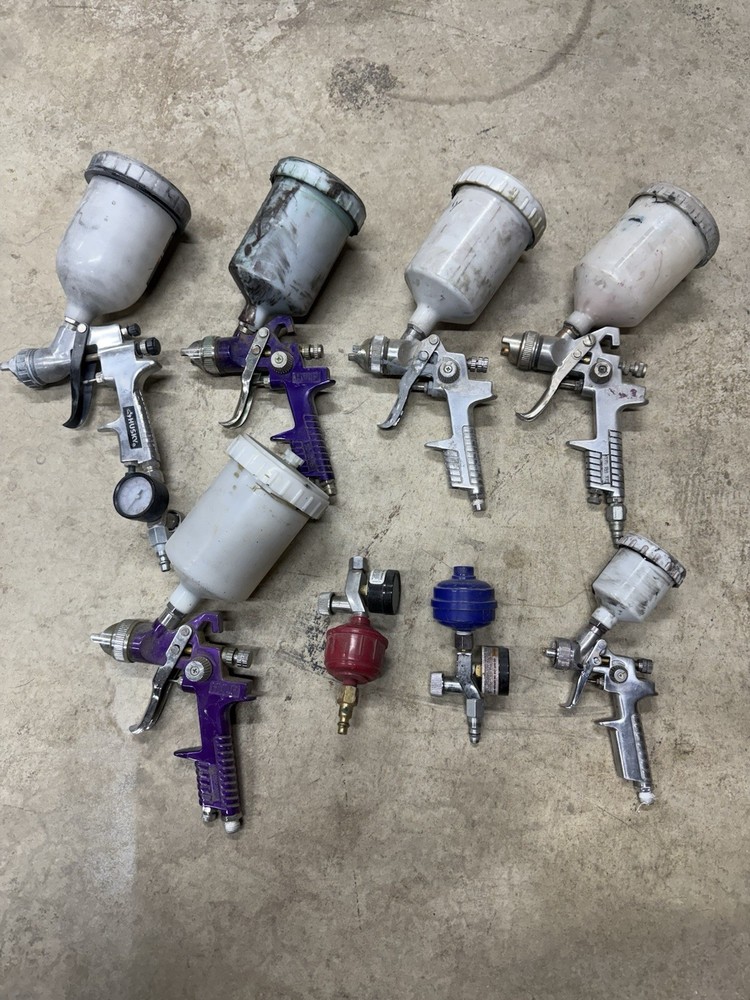 6 Automotive Paint Sprayers And 2 Regulators