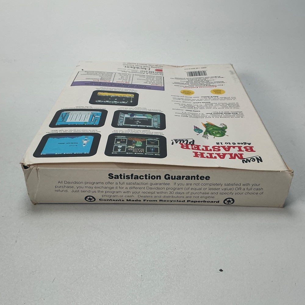 Math Blaster Plus Vintage Computer Software by Davidson for IBM/Tandy Campatible