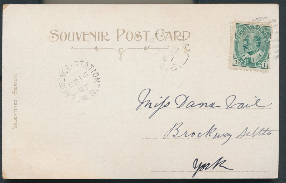 Lawrence Station, NB- 1907 Split Ring Cancel on Cover