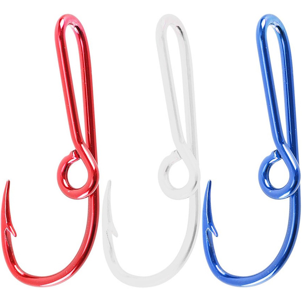 Eagle Claw Tie/Hat Clip 3-Pack - Red/White/Blue