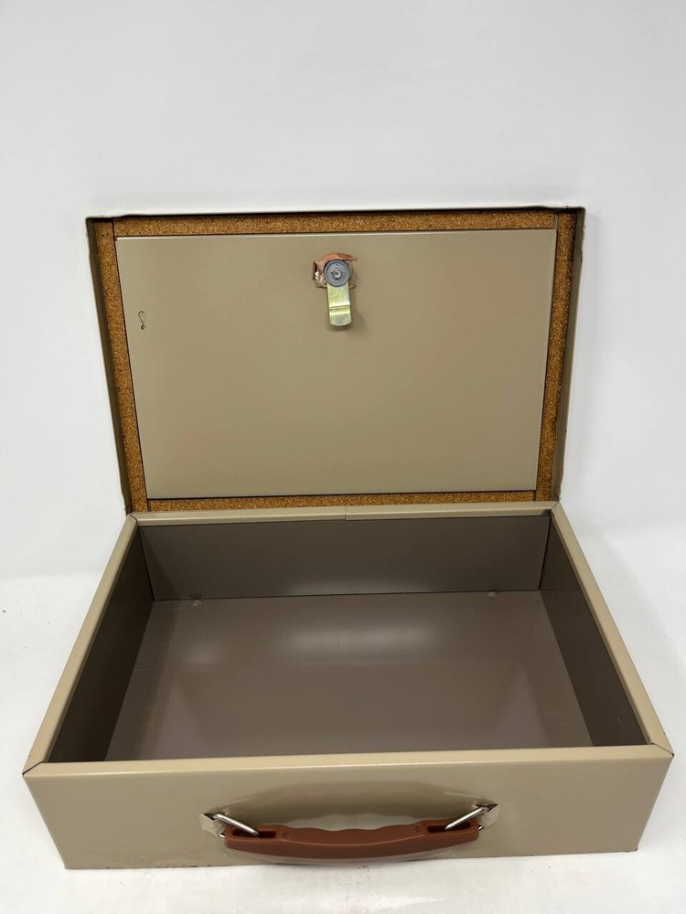 Vintage large Metal Vault Box w/ handles