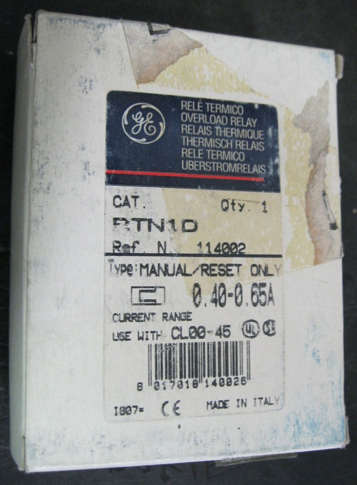 GE RTN1D Overload Relay