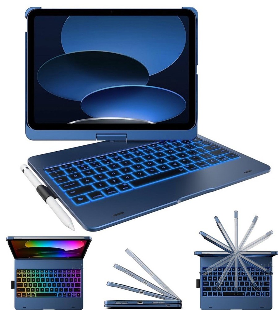 YEKBEE TYPECASE 360X Keyboard Case For iPad 9.7 Blue Open Box