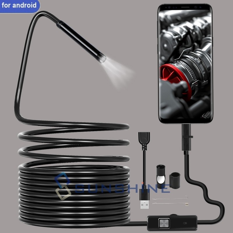 USB 6LED Snake Endoscope Borescope HD Inspection Camera Scope For Android Type C