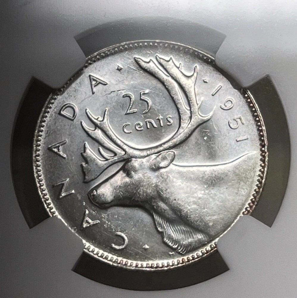 1951 Canada 25 Cents Quarter - NGC MS63 - Nice Luster - Classic Issue