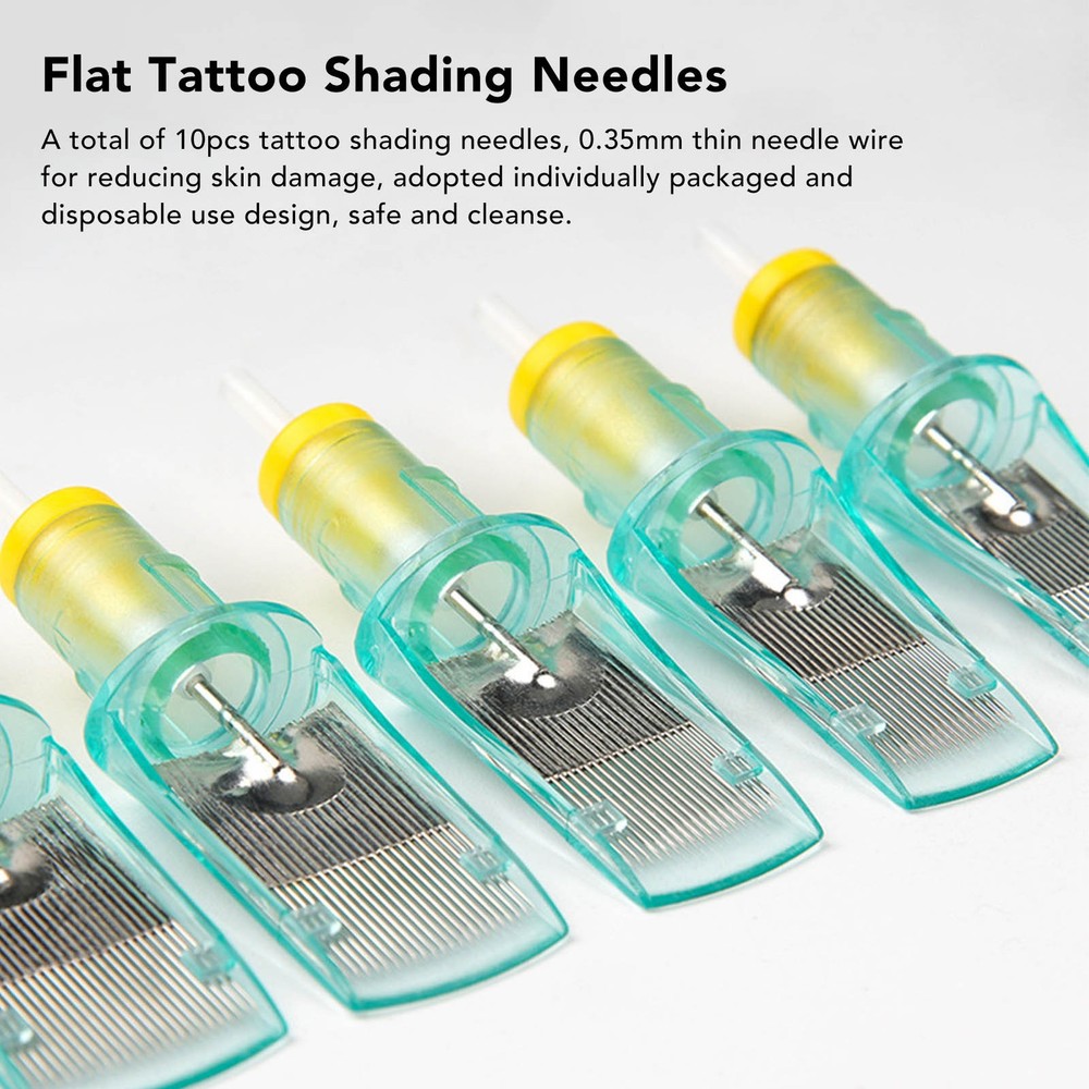 10pcs Flat Blade Tattoo Needles For Shader Smoothing Stroke Disposable Needles❀