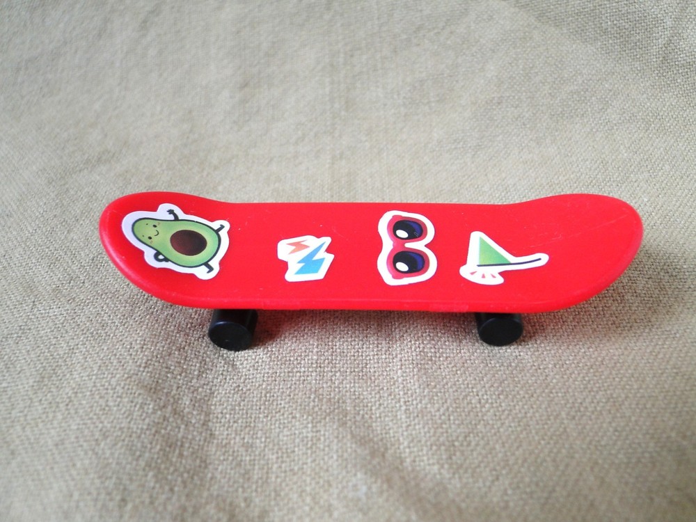 Mini Red Plastic Skateboard