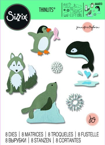 Sizzix "Arctic Animals" by Jennifer Ogborn Winter Thinlits Dies- 666013 MSRP $25