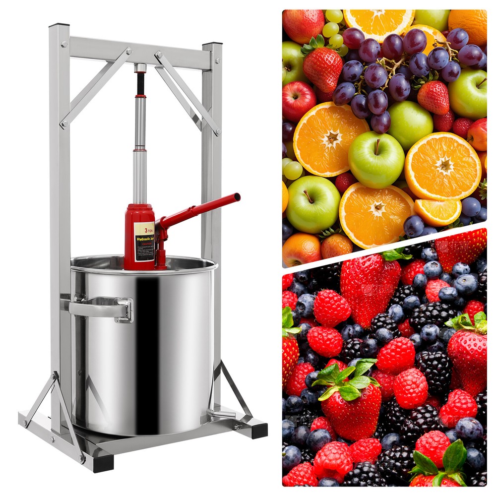 Fruit Press Crusher Grinder Apple Juice Wine Cider & Hydraulic Jack Fruit Press