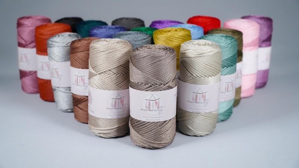 Polyester Macrame Cord 2mm x 250 Yards 750 feet 2mm Polypropylene Macrame Co...