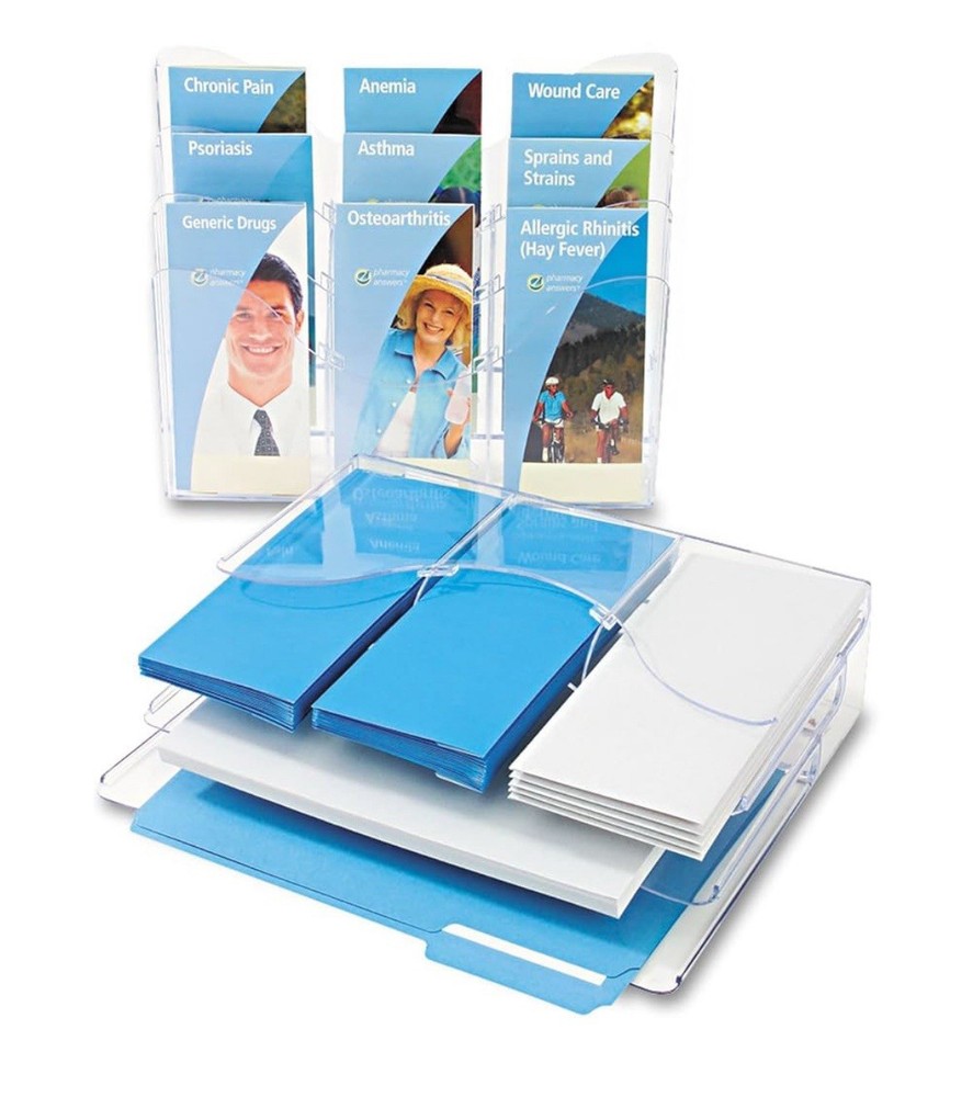 Deflecto 47631 Three Tier Document Organizer With Dividers Clear